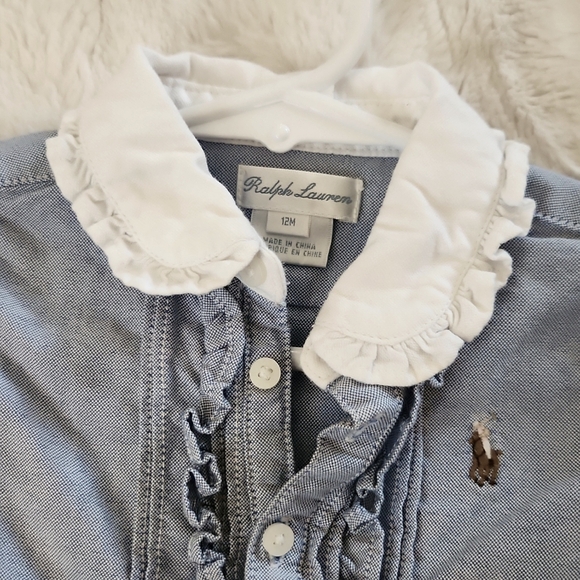 Ralph Lauren Baby Denim Cotton Dress 👗 12 mo girls - Picture 3 of 3